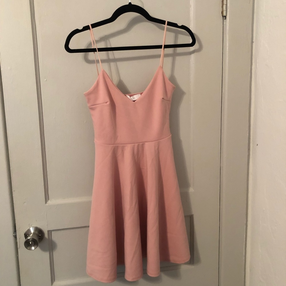 pink top shop dress